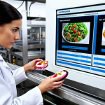 **Prompt 1: Advanced Food Safety Operations**
    "A vibrant, meticulously clean food manufacturing facility where human expertise meets cutting-edge technology. A focused food hygiene professional in a crisp uniform diligently monitors machinery, while in the background, sleek IoT sensors glow softly on equipment, and dynamic, translucent screens display real-time data and AI-driven predictive insights. The scene emphasizes precision, vigilance, and proactive risk prevention, conveying a seamless integration of human care and smart technology for ultimate food safety. Professional lighting, high detail, futuristic yet grounded."