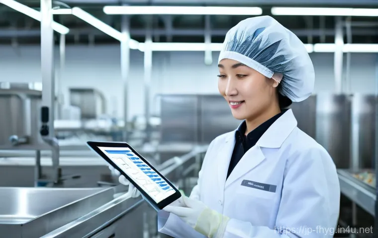 식품위생관리사 연봉 협상 팁 - Image Prompt 1: The Modern Food Safety Professional in Action** 식품위생관리사 연봉 협상 팁 - Image Prompt 1: The Modern Food Safety Professional in Action**