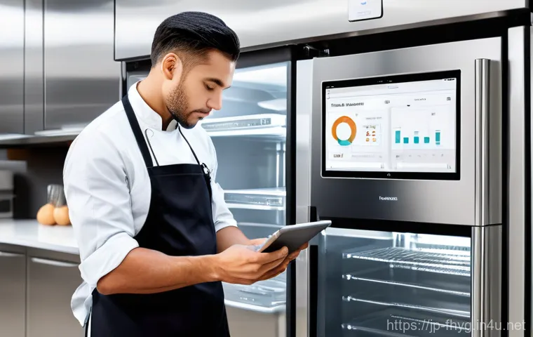 식품위생 실무에서 자주 사용하는 서식 - A vibrant scene in a professional, impeccably clean commercial kitchen. A diverse group of food serv... 식품위생 실무에서 자주 사용하는 서식 - A vibrant scene in a professional, impeccably clean commercial kitchen. A diverse group of food serv...